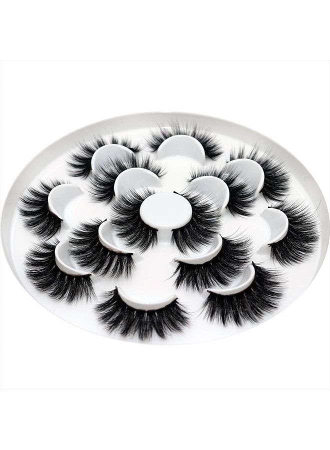 Veleasha Eyelashes Fluffy Volume Faux Mink Lashes 5D Multi-layered Effect & Reusable | 7 Pair Pack | Mulan - Image 3
