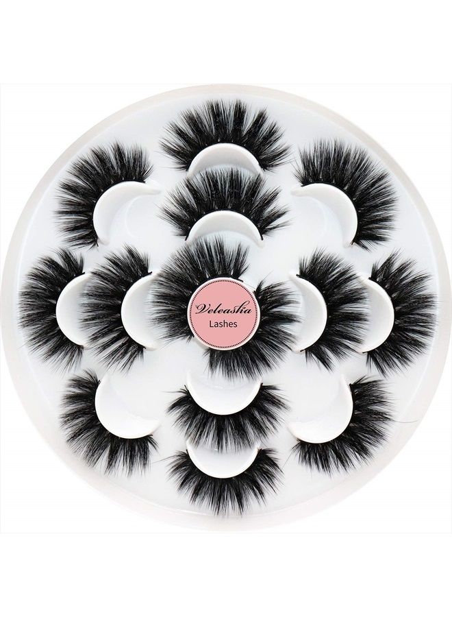 Veleasha Eyelashes Fluffy Volume Faux Mink Lashes 5D Multi-layered Effect & Reusable | 7 Pair Pack | Mulan - Image 1