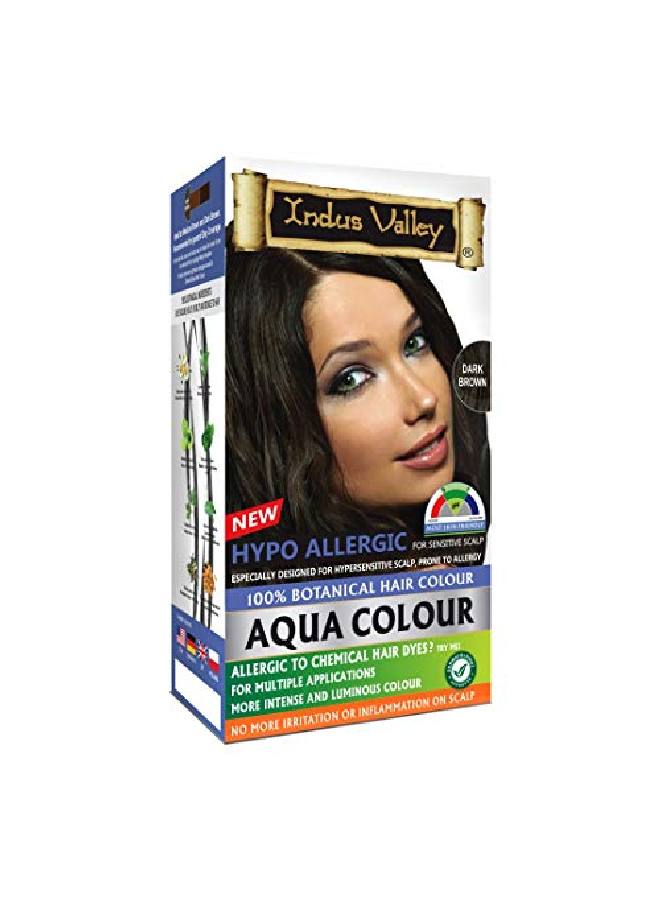 Indus Valley Hypo Allergic Aqua Colour 100% Botanical Hair Colour Dark Brown(30Ml + 200G) - Image 2