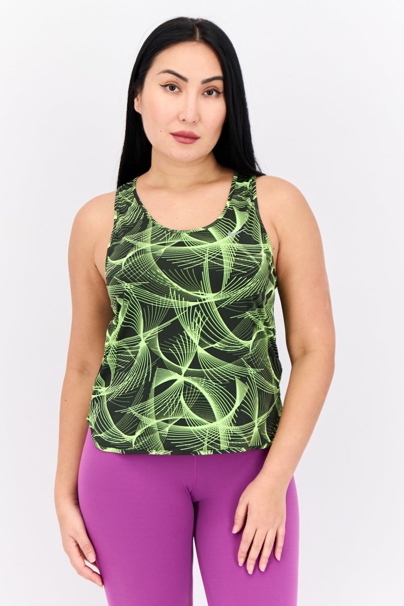 Nike Women Dri Fit Sleeveless Running Top, Lime Green - Image 1