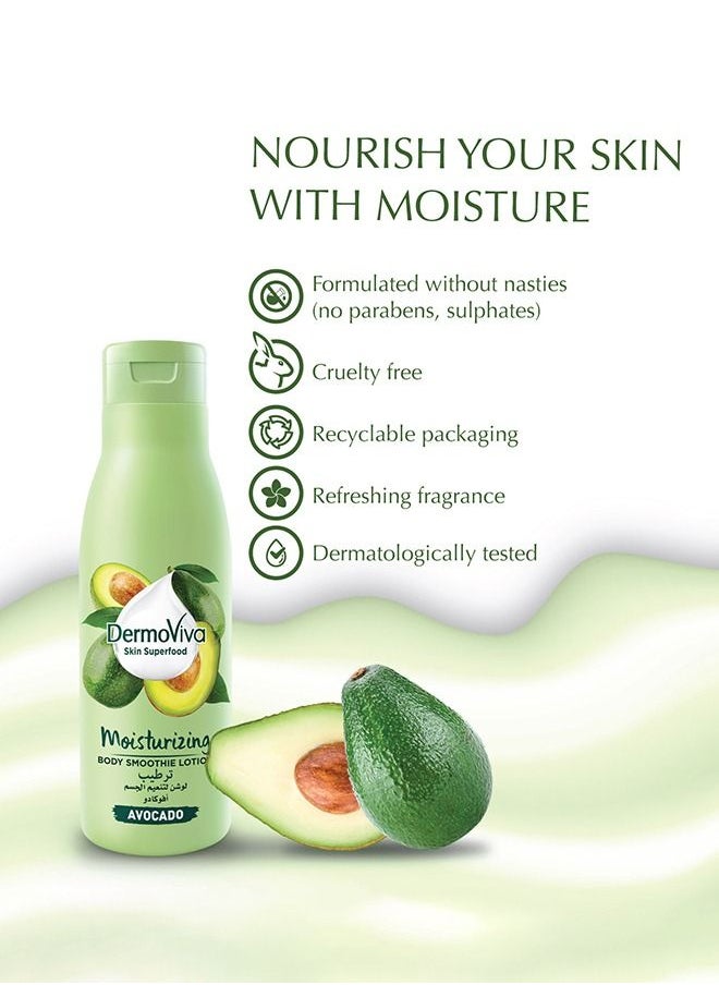 DermoViva - DermoViva Moisturizing Body Smoothie Lotion | Enriched With Avocado | Non-Greasy & Hydrating | Rejuvenates Skin - 200ml - Image 1
