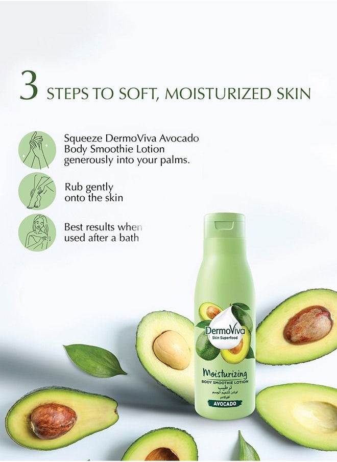 DermoViva - DermoViva Moisturizing Body Smoothie Lotion | Enriched With Avocado | Non-Greasy & Hydrating | Rejuvenates Skin - 200ml - Image 1