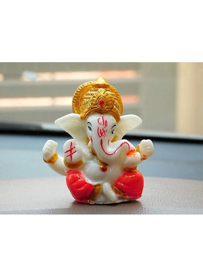 Perpetual perpetual Ganesh Idol for Car Dashboard - Beautiful Ganapati Idol for Home Decor, Office Desk, Diwali Gifts Polyresin Figurine(M1)  - Image 1