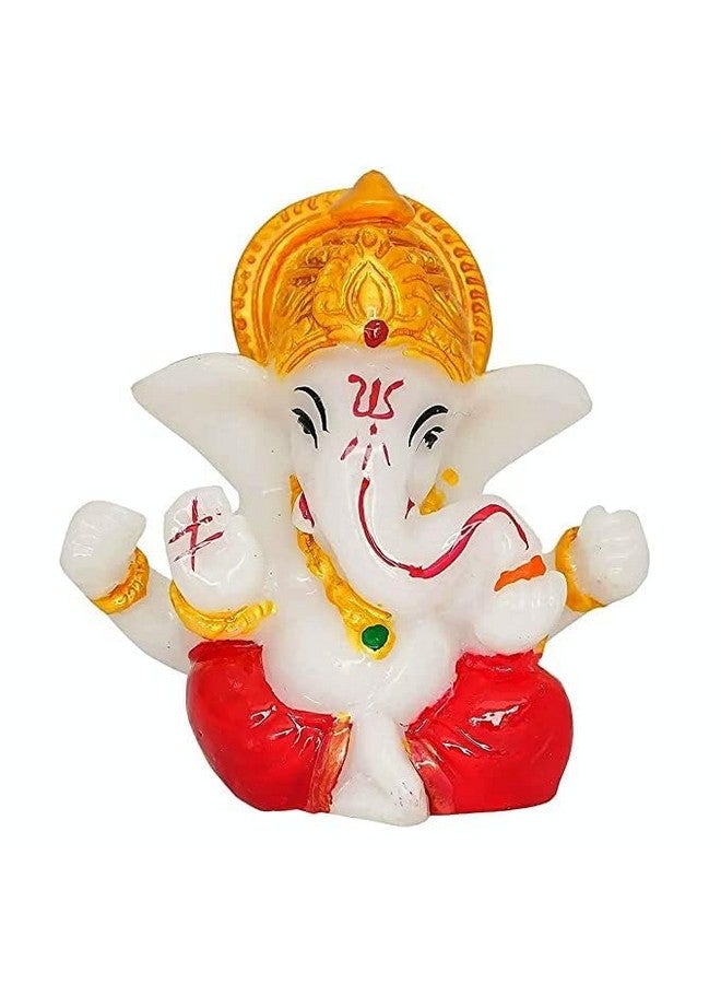 Perpetual perpetual Ganesh Idol for Car Dashboard - Beautiful Ganapati Idol for Home Decor, Office Desk, Diwali Gifts Polyresin Figurine(M1)  - Image 5