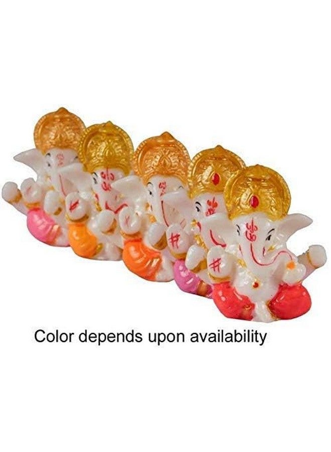 Perpetual perpetual Ganesh Idol for Car Dashboard - Beautiful Ganapati Idol for Home Decor, Office Desk, Diwali Gifts Polyresin Figurine(M1)  - Image 4