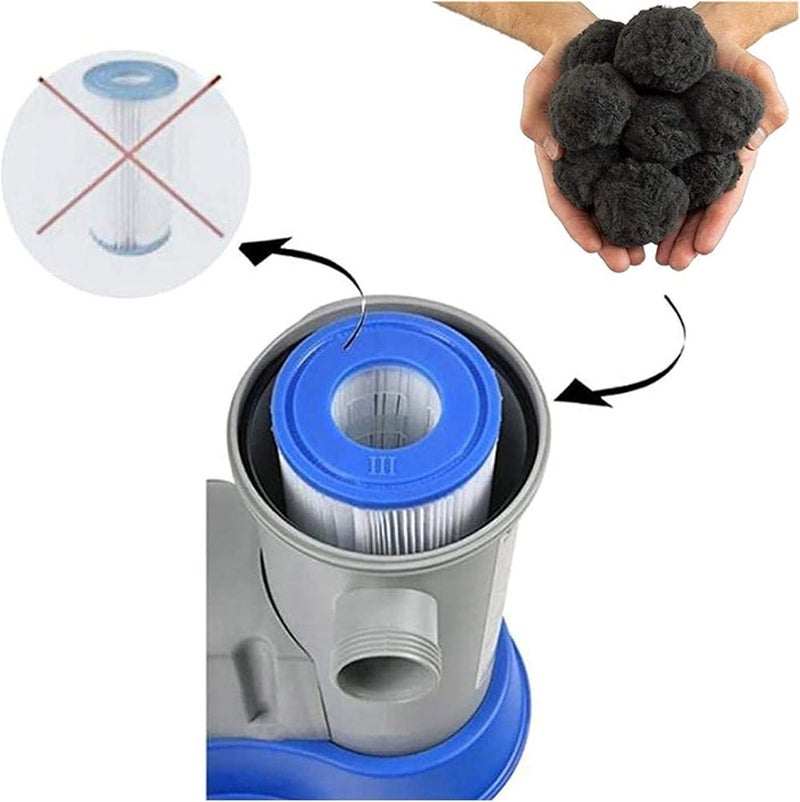Bahels Swimming Training Black Swimming Pool Sand Filter Ball, 200G Swimming Pool Cleaning Ball Swimming Pool Aquarium Filter for Children and Adults - Image 2