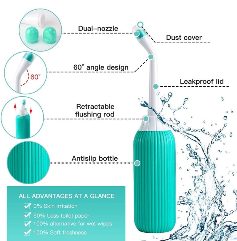 Promo Portable Handheld Bidet Sprayer 500ml Plastic Retractable Antislip Angled Nozzle with Travel Bag Portable jet spray Portable Bidet500 ml - Image 3