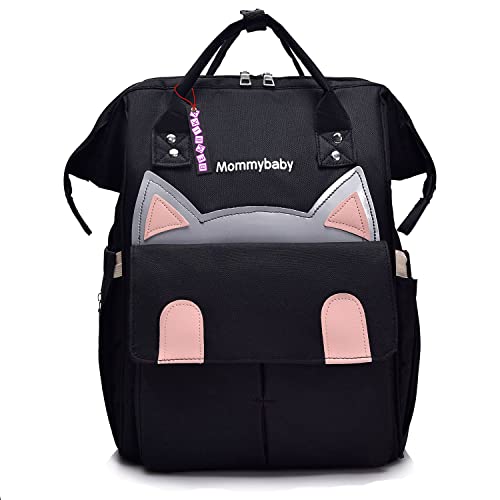 BEMBIKA Diaper Bags for Mom and Dad, Diaper Bags for mom and Baby, Mummy Bag for Multi-Function Waterproof and Large Capacity (Kitten Black) - Image 1