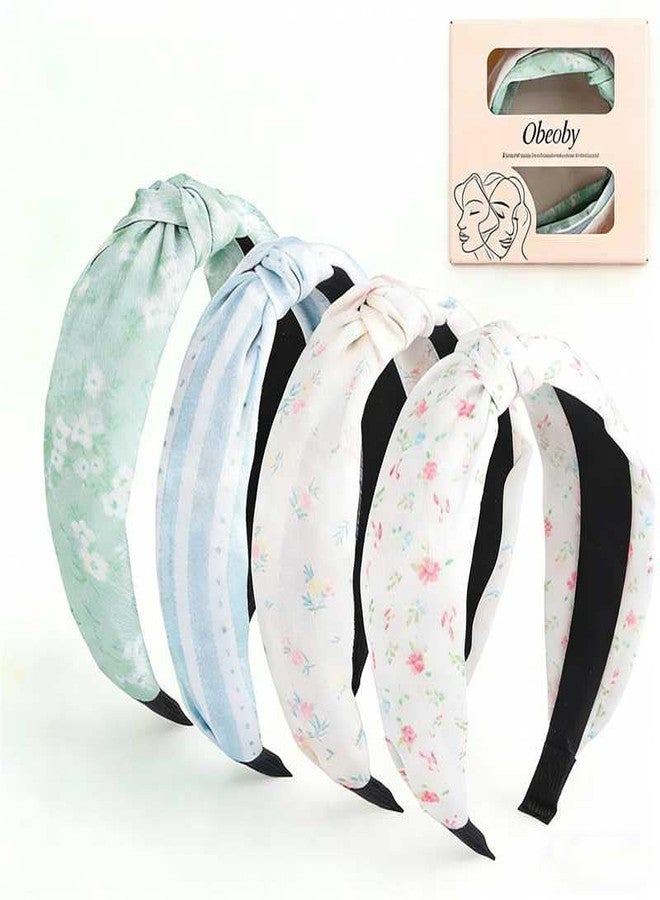 obeoby Headbands for Women and Girls, Non-Slip Knotted Headbands Floral Series Hair Accessories Set - Image 1
