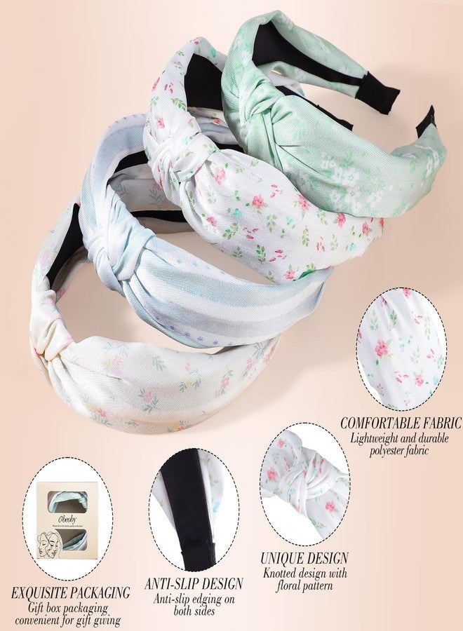 obeoby Headbands for Women and Girls, Non-Slip Knotted Headbands Floral Series Hair Accessories Set - Image 3