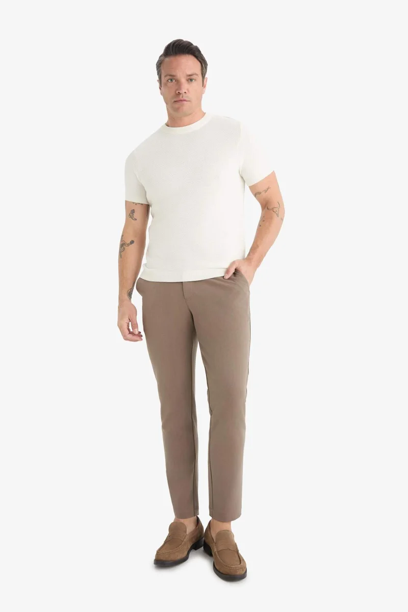 Defacto  Tailored Fit Regular Hem Trousers for Men | Best Price UAE