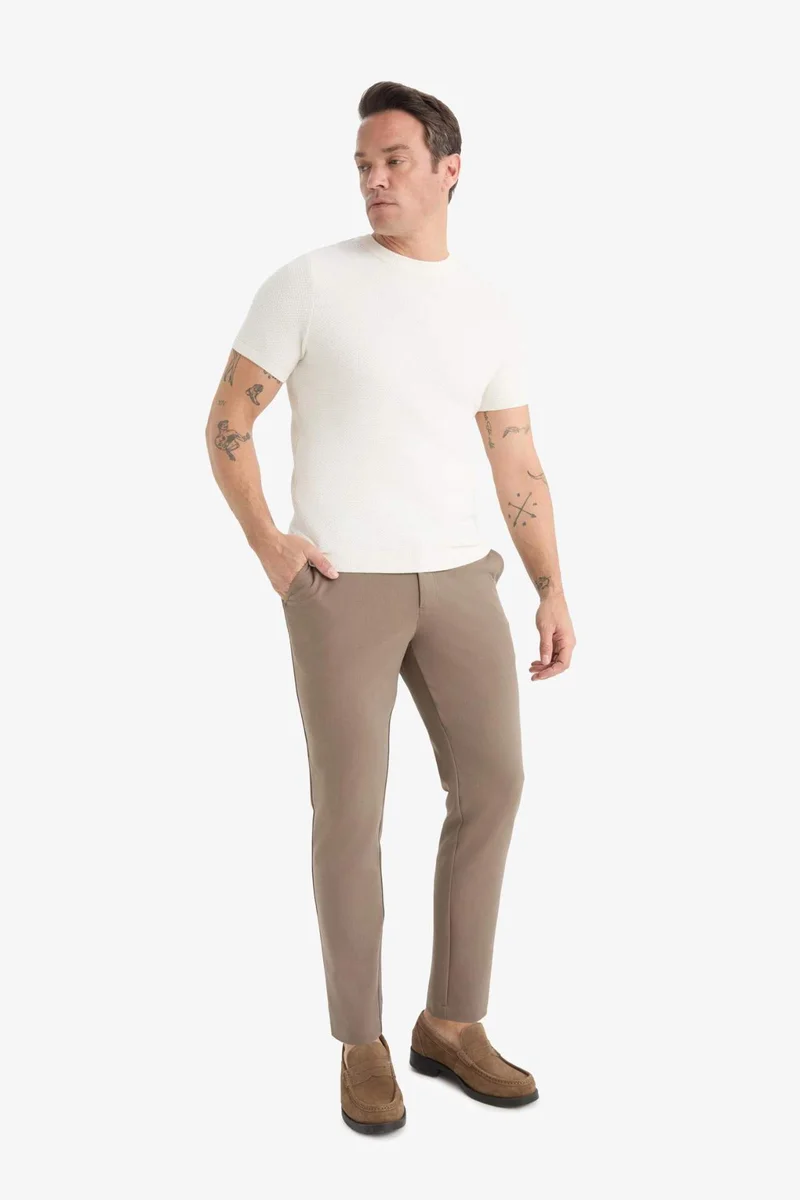 Defacto  Tailored Fit Regular Hem Trousers for Men | Best Price UAE