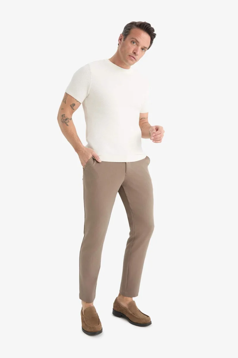 Defacto  Tailored Fit Regular Hem Trousers for Men | Best Price UAE