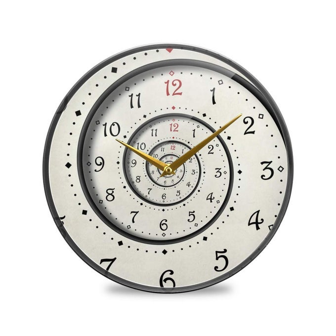 MODERN WHITE SPIRAL WALL CLOCK BATTERY OPERATED SILENT NON TICKING CLOCKS FOR LIVING ROOM DECOR 12 INCH 95 INCH