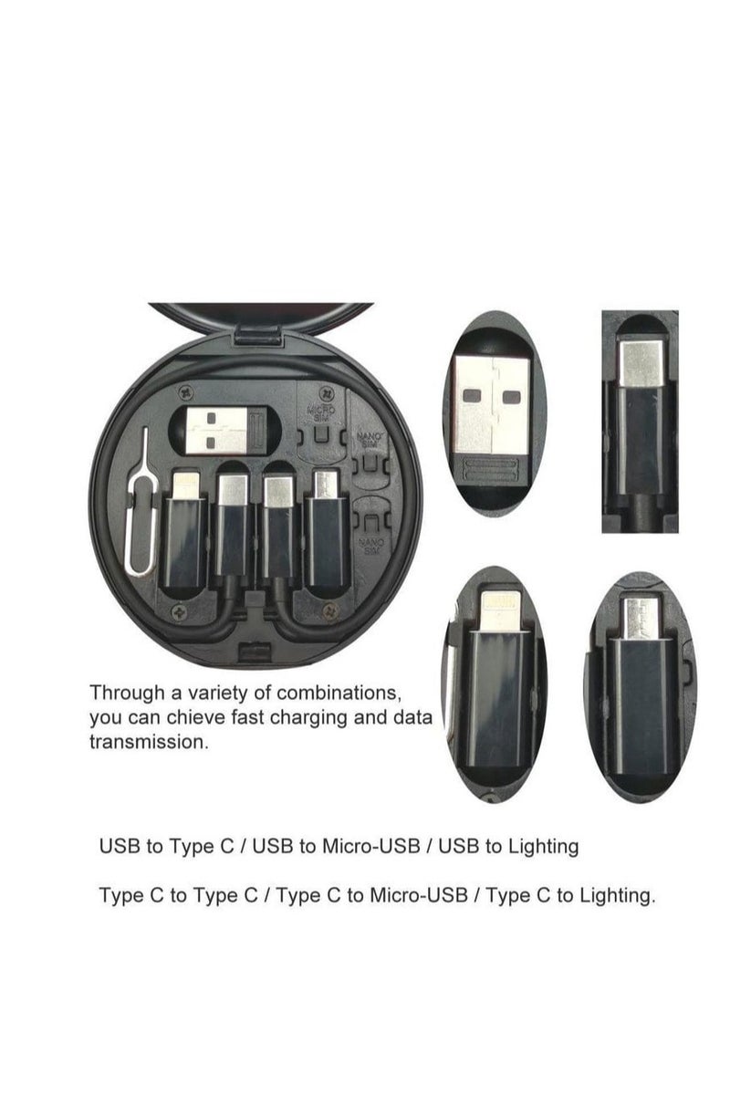 Multi Charging Cable Adapter Set, USB Type C to Micro USB/Lightning/USB Type A Cable Adapter Can Be Used as a Phone Holder - Image 2