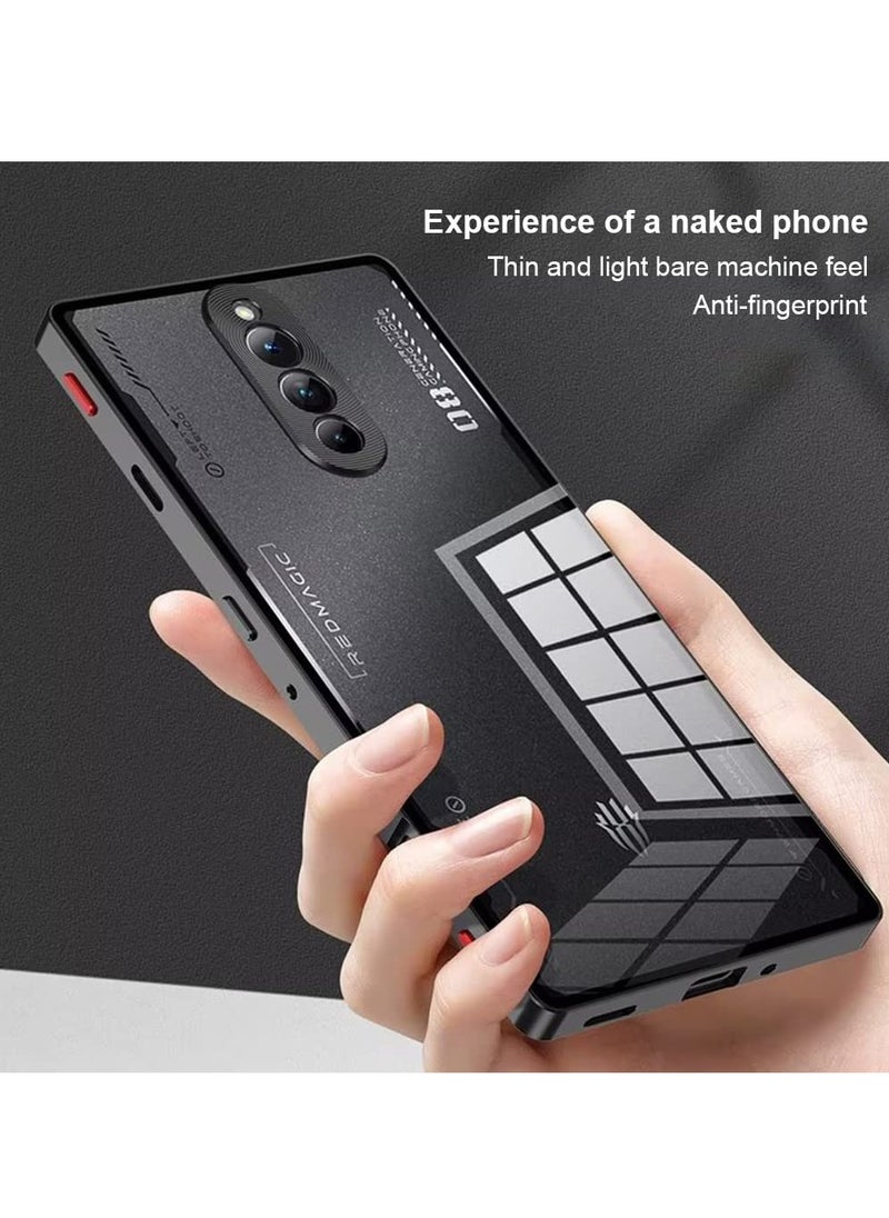 Generic - Red Magic 8 Pro 8S Pro Case with Screen Protector, Metal Frame + Clear Tempered Glass Back Cover with Shockproof Camera Protection, Cover for Nubia Redmagic 8S Pro 8 Pro, Black - Image 1