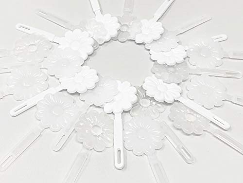Tara Girls Self Hinge Plastic Flower Hair Barrettes 18 Pieces Selection White Clear - Image 5