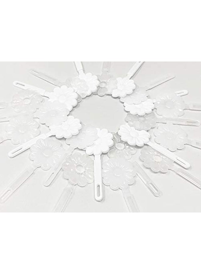 Tara Girls Self Hinge Plastic Flower Hair Barrettes 18 Pieces Selection White Clear - Image 4