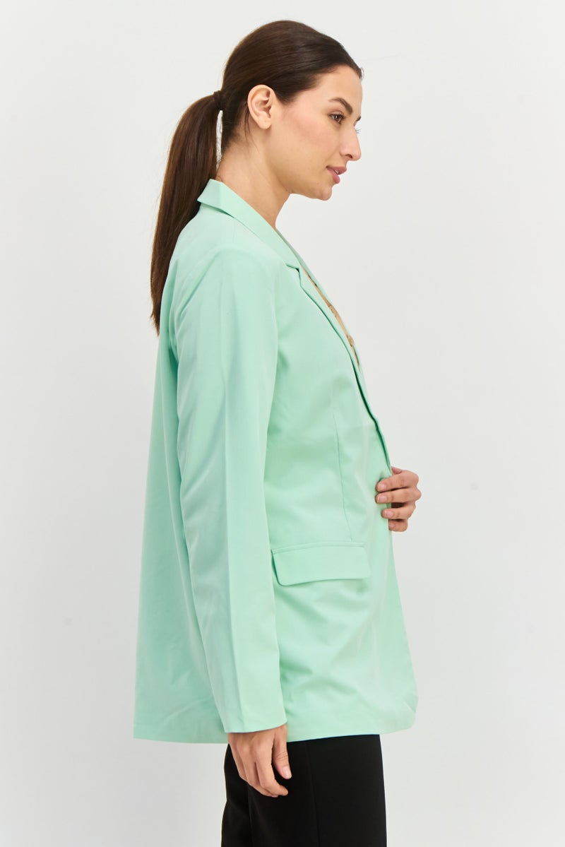 VERO MODA بليزر نسائي بقصة عادية، أخضر ضبابي - Image 2