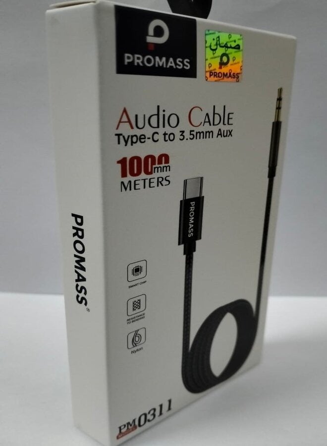 PROMASS Type-C To 3.5mm Audio Cable Black. - Image 2
