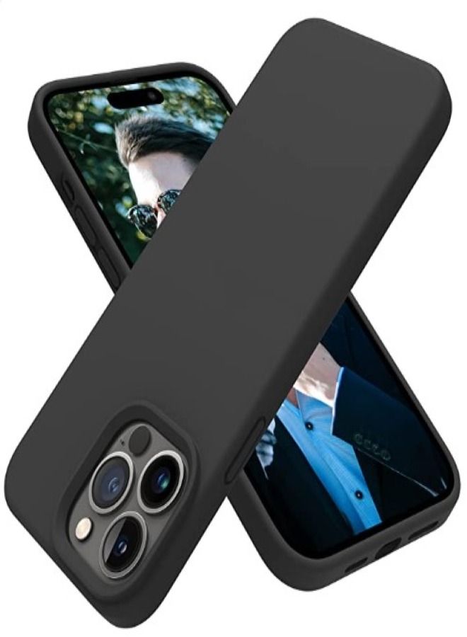 فيسوس iPhone 14 Pro Max Case Black (2022) ، تغطية الهاتف السيليكون السائل الغطاء الافتراضي ، وبطانة الألياف الدقيقة المضادة للخلع ، والنساء الأسود النقي للرجال - Image 1