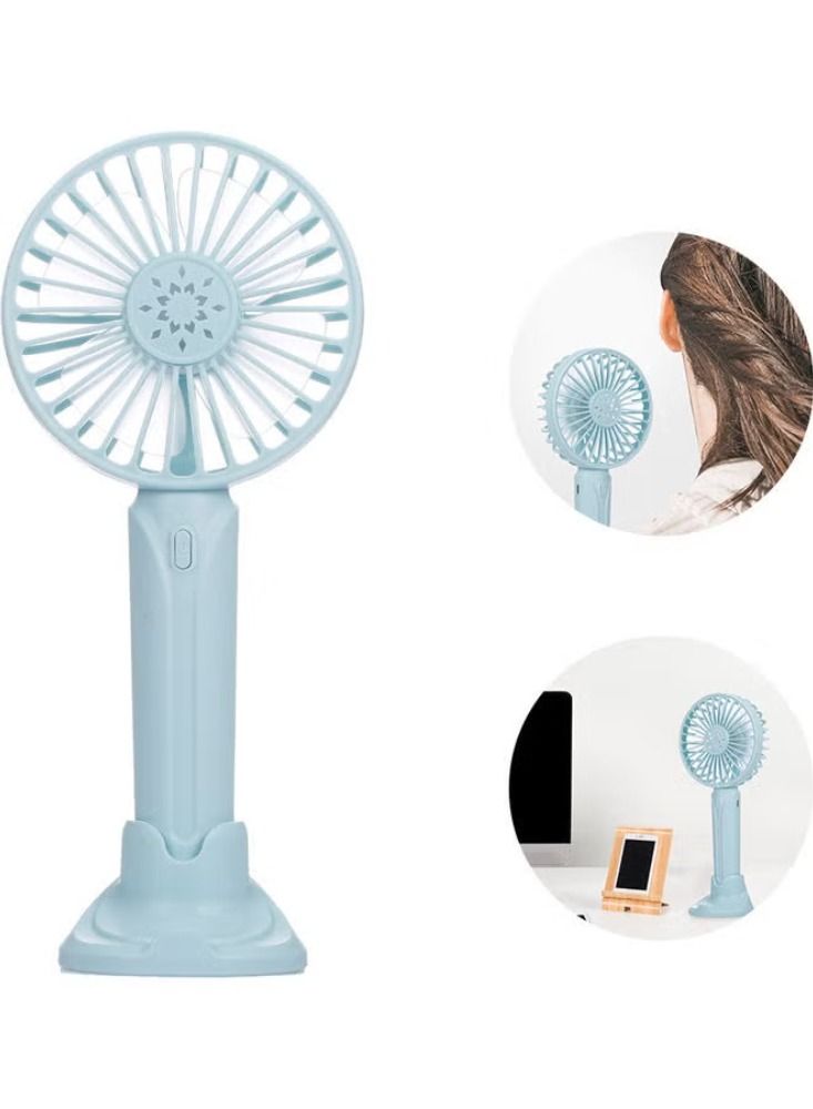 Dreamzon Portable Handheld Fan Mini Handheld Fan Handheld Desk Fan Usb Charging 3 Speed Adjustable For Office Room Outdoor Household Traveling H33903BL Blue - Image 1