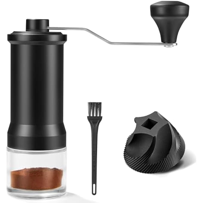 Unity Manual Coffee Grinder Adjustable Coarseness Ceramic Burr Portable Coffee Grinder Manual For Aeropress Hand Pour French Press EspressoBlack - Image 2