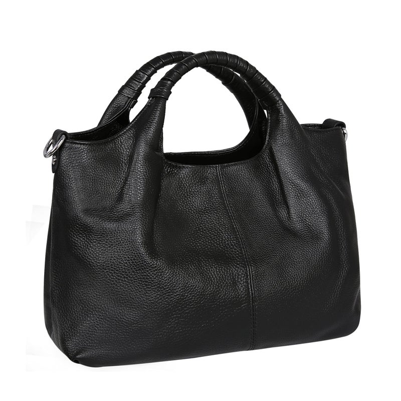Iswee Designer Handbags for Women Soft Leather Shoulder Bag Satchel Fashion Black Hobo Cross Body Purse Tote Bags with Zipper Trendy (Black) - Image 1