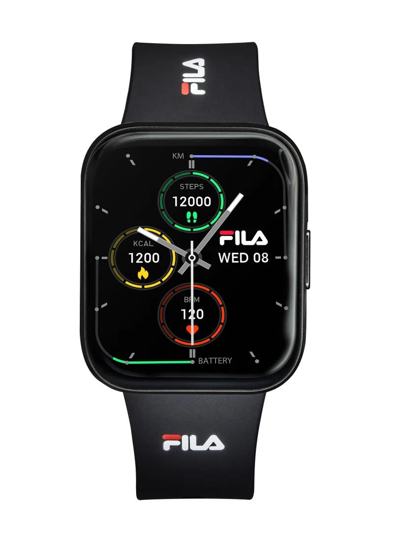 FILA Fila Unisex Smart Watch With Black Silicone Strap, SW/26B, size 45mm