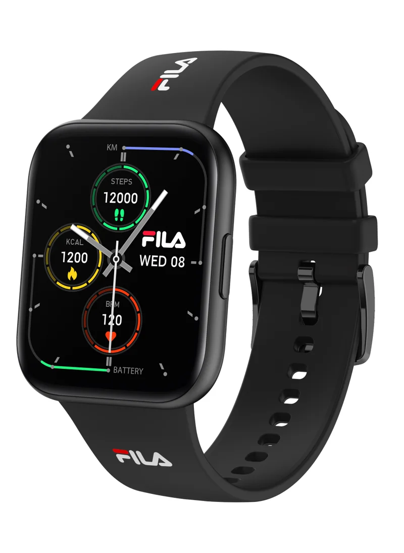 FILA Fila Unisex Smart Watch With Black Silicone Strap, SW/26B, size 45mm