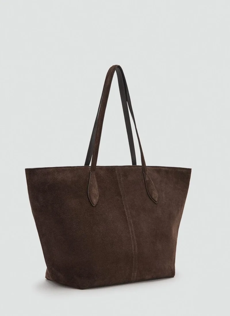 MANGO Suede shopper bag