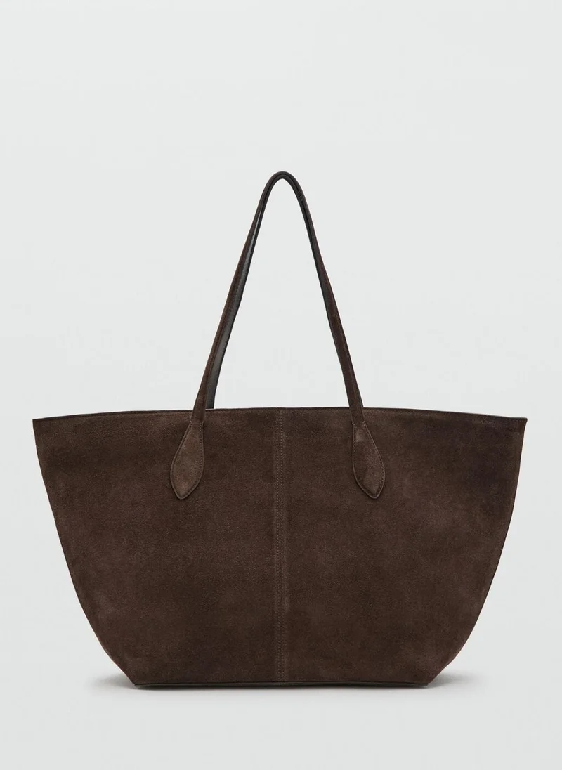 MANGO Suede shopper bag
