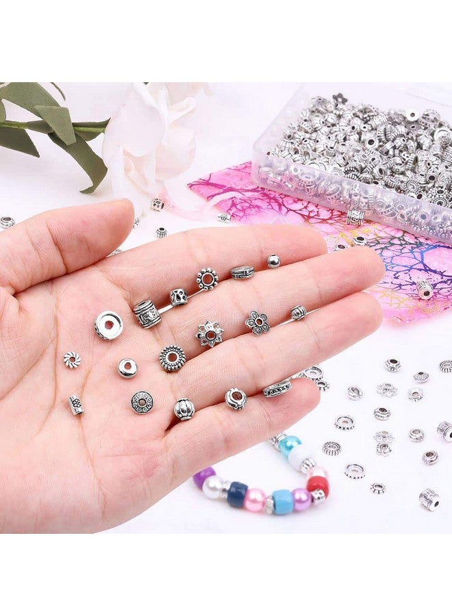 cridoz Metal Spacer Beads For Making Bracelet Necklace Jewelry Making And Findings Accessories 900Pcs Silver - Image 5