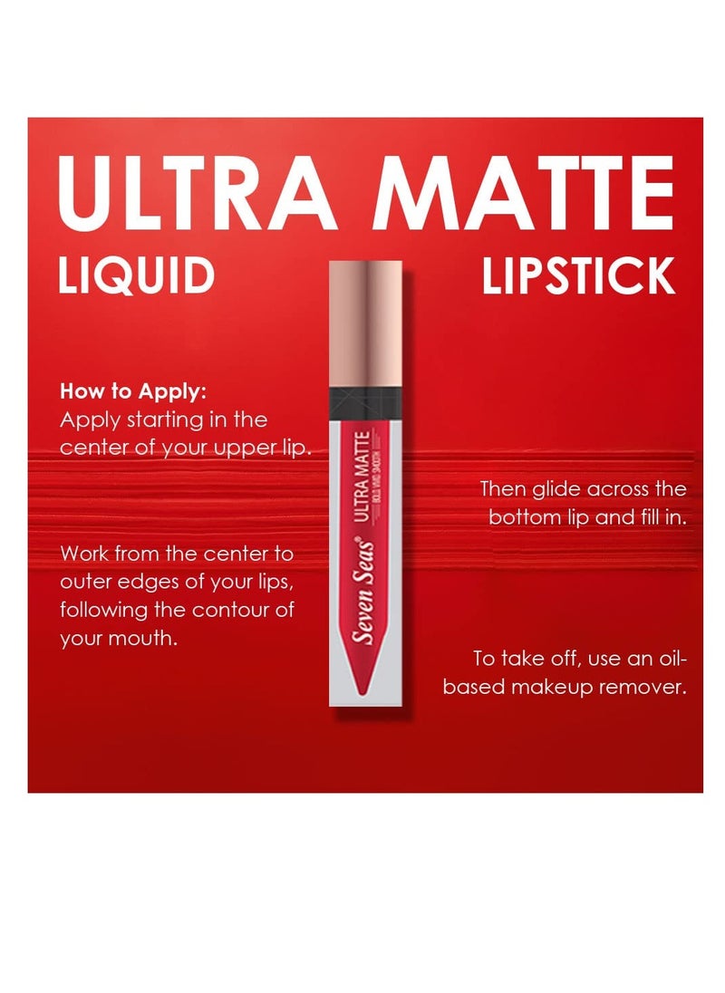 Seven Seas - Seven Seas Ultra Smooth Matte Liquid Lipstick Smooth Lip Color Weightless Finish Long Lasting Matte Liquid Lipstick for Women Sepia Skin 1 - Image 1