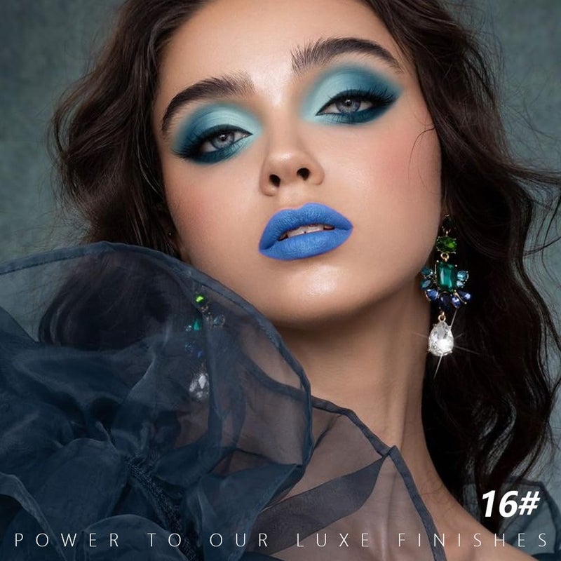 HHLTOH Sky Blue Matte Lipstick - Pigmented Lip Crayon & Face Paint Stick for Women Everyday Halloween Birthday Party Wear, Younger-Looking Lip Makeup, Labial para fiesta de disfraces 16 - Image 2
