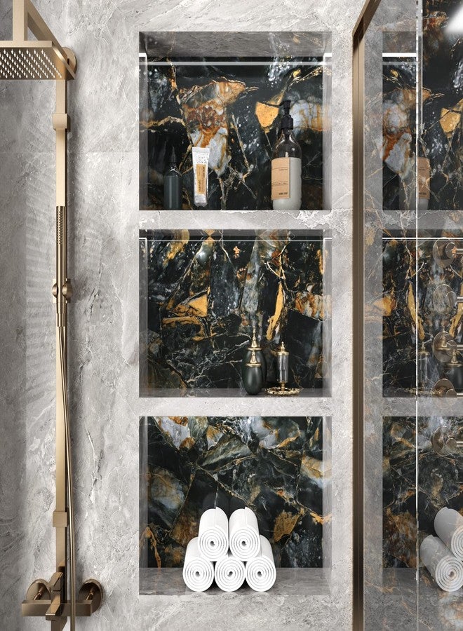 Wallercity Black Marble Contact Paper for Countertop Gold/Black Peel and Stick Countertops Marble Wallpaper for Cabients Table Vinyl Self Adhesvie Granite Wall Paper for Kitchen Bathroom 24''x118'' - Image 3