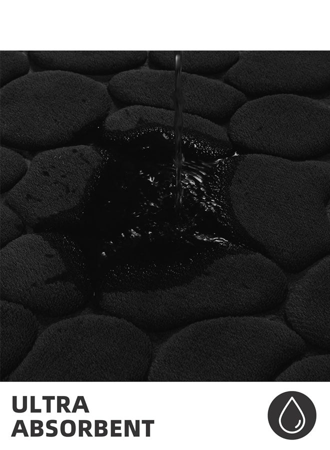 XiuWoo Bathroom Mat Rug, Memory Foam Bath Mat, Non-Slip Bathroom Floor Mats, Cobblestone Bath Mats Absorbent Bath Rugs Washable Quick Dry 40*60CM - Image 3