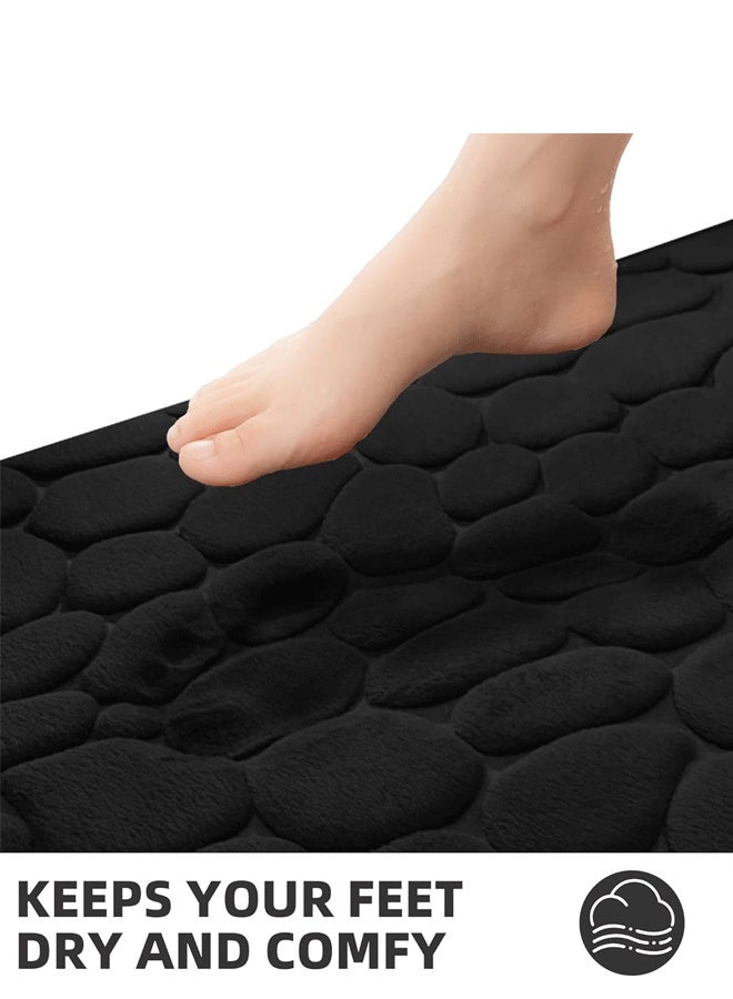 XiuWoo Bathroom Mat Rug, Memory Foam Bath Mat, Non-Slip Bathroom Floor Mats, Cobblestone Bath Mats Absorbent Bath Rugs Washable Quick Dry 40*60CM - Image 4