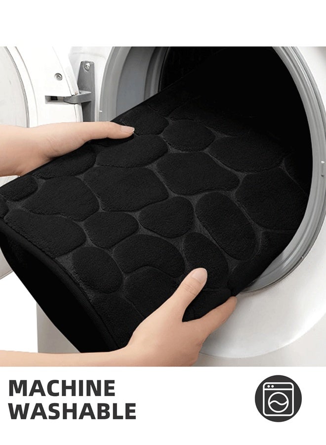 XiuWoo Bathroom Mat Rug, Memory Foam Bath Mat, Non-Slip Bathroom Floor Mats, Cobblestone Bath Mats Absorbent Bath Rugs Washable Quick Dry 40*60CM - Image 5