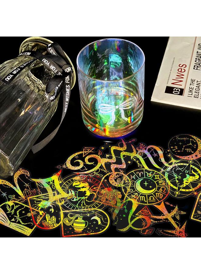 Bluejw 100 Transparent Gold Laser Deep Space Series PET Stickers New Hand Account Material Decoration DIY Stickers - Image 5