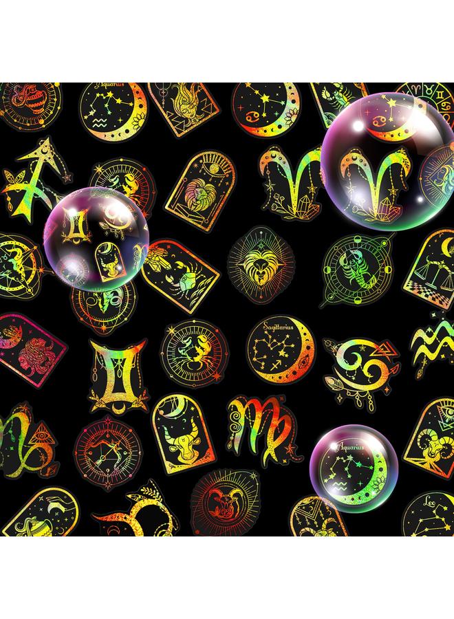 Bluejw 100 Transparent Gold Laser Deep Space Series PET Stickers New Hand Account Material Decoration DIY Stickers - Image 2