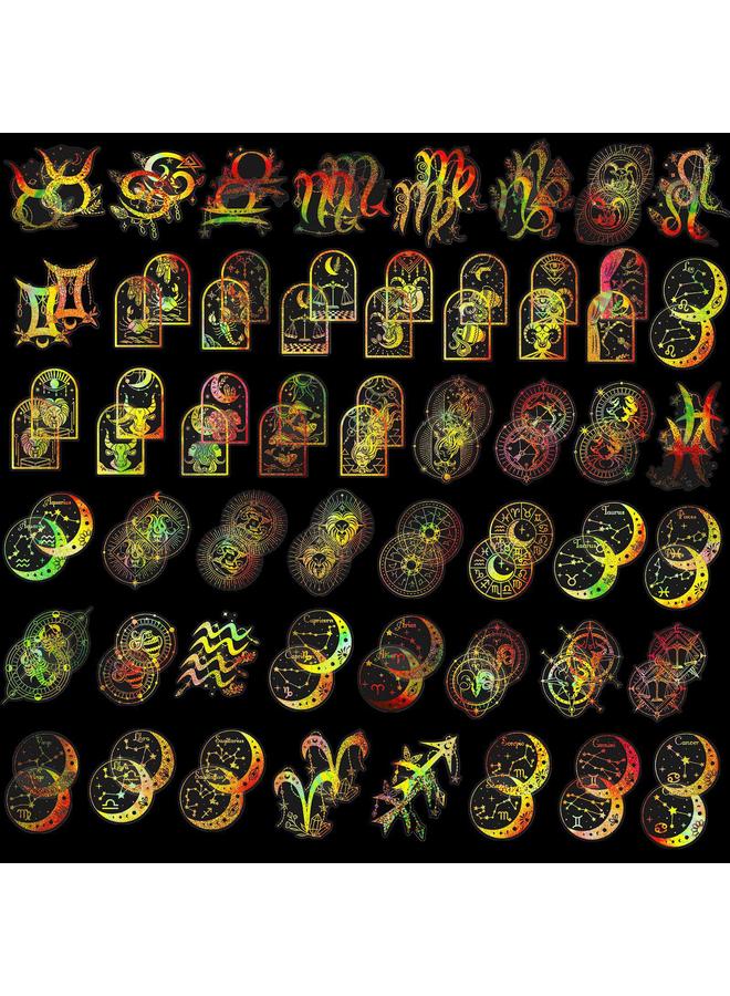 Bluejw 100 Transparent Gold Laser Deep Space Series PET Stickers New Hand Account Material Decoration DIY Stickers - Image 1