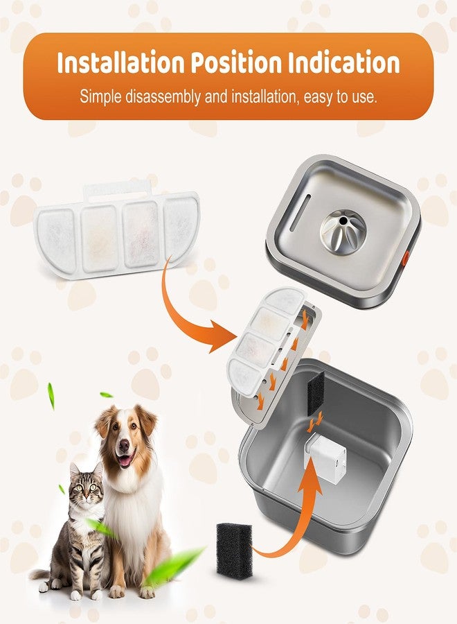 KTNAid 12 Pack Replacement Filters Compatible with Pawtners WF008A Pet Cat Dog Water Fountain (4L/135oz), Refill Filters with 12 Sponges - Image 5