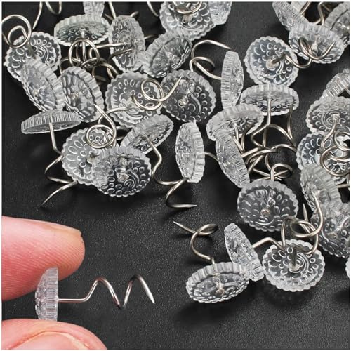 CANWUPON Upholstery Tacks & Bed Skirt Pins with Twist Design - No-Slip Fabric Holders for Furniture Upholstery, Sofa Covers, Headliners & Bedding Accessories - Image 1