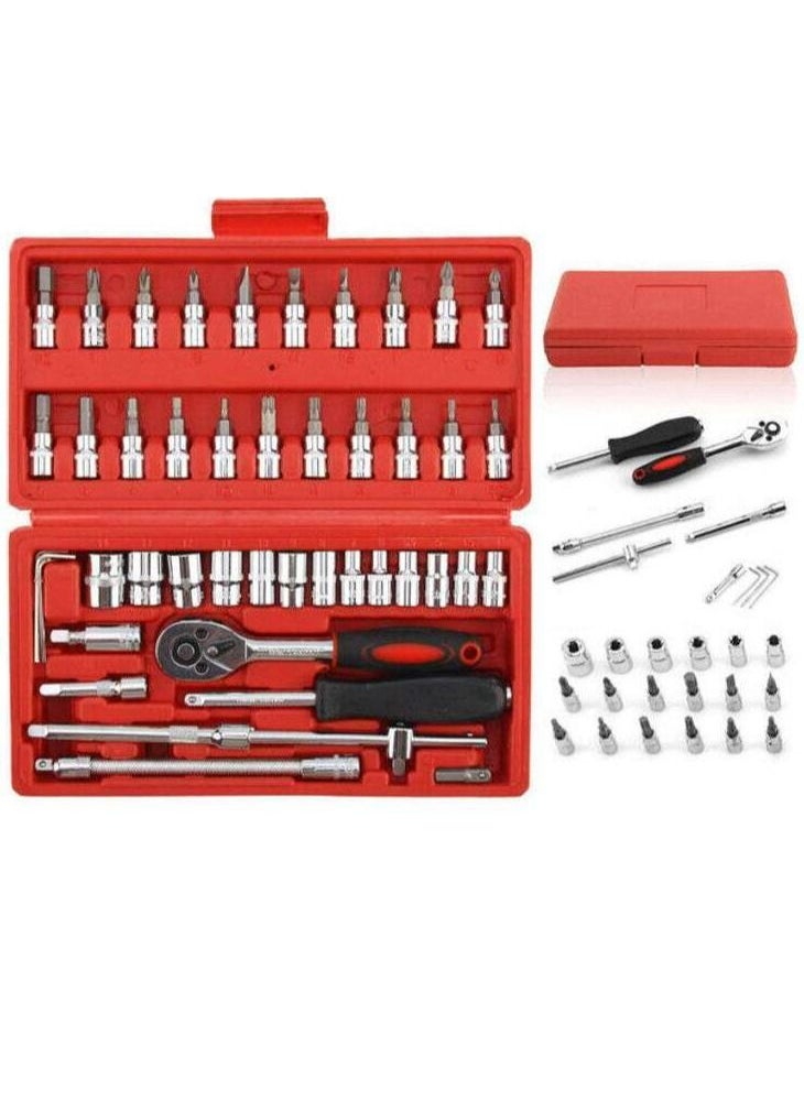 BORTONY 46-Piece Ratchet Wrench Socket Set  - Image 1