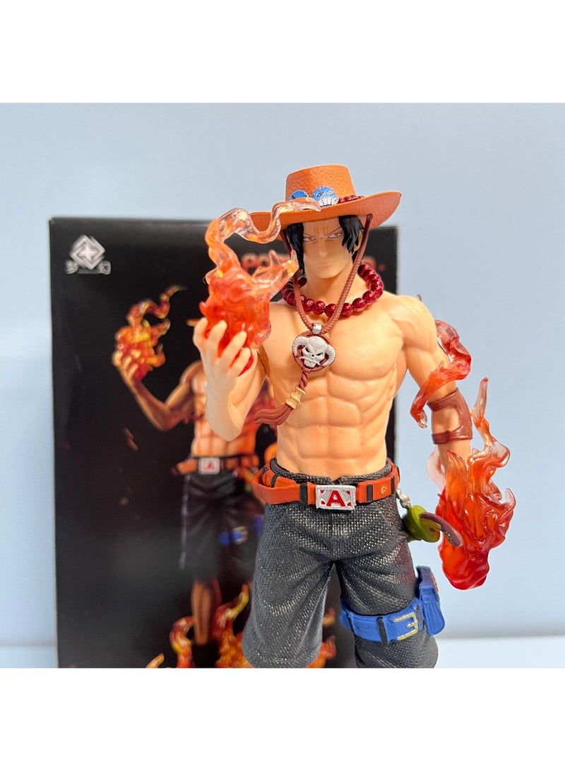 Nautical Anime Pirate GK Fantasy Ace Standing Model Fire Fist Ace Figure Model Ornament 25 Cm  - Image 4