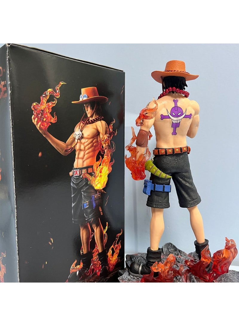 Nautical Anime Pirate GK Fantasy Ace Standing Model Fire Fist Ace Figure Model Ornament 25 Cm  - Image 3