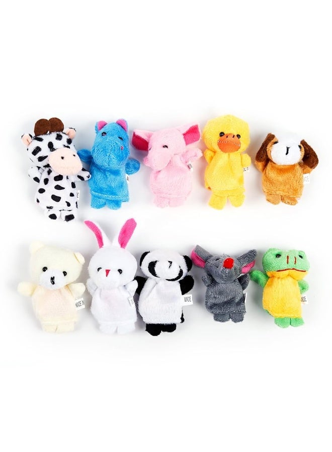 Oiuros 20pcs Different Cartoon Animal Finger Puppets Soft Velvet Dolls Props Toys Easter Basket Stuffers - Image 1