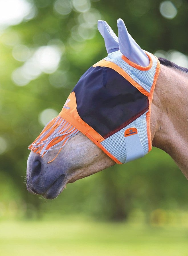 Shires Air Motion Fly Mask with Ears & Nose Fringe (Small Pony) - Image 2