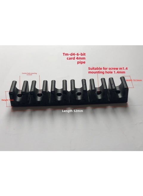 U-shaped Buckle 4/6/8/10/12/14/16MMPU Tracheal Clamp Multi-tube Clamp Seat Nylon Fixed Row Groove Pipe Clamp-Specification Model:Black Card 4mm 6 Digits